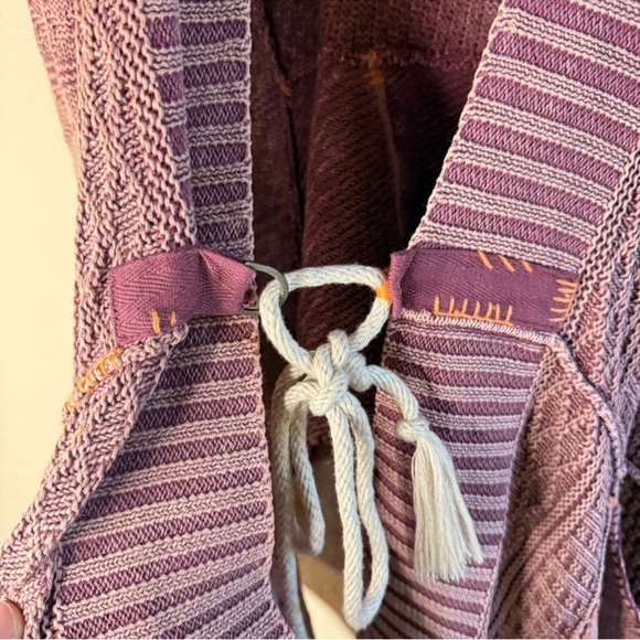 Free People All Washed Out Knit Cardigan Longline Open Front Size Small - Picture 5 of 9